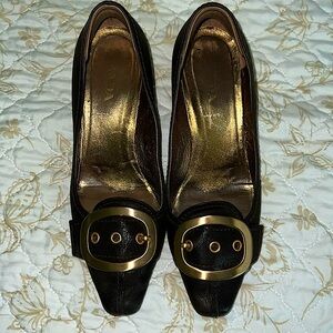 Prada Vintage Brown Leather Kitten Heels